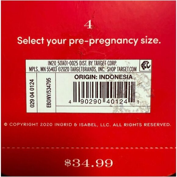 Ingrid & Isabel Maternity Black Ankle Skinny Trouser Pants Sz 4 Stretch - Picture 7 of 7